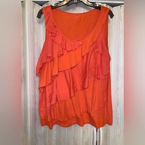 LOFT Ann Taylor Raw Hem Layered Sleeveless Top Size XL